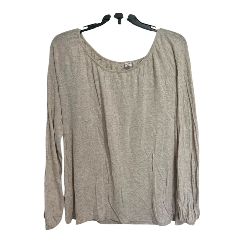 Old Navy Oatmeal Scoop Neck Long Sleeve Top Women’s Medium Cotton Modal